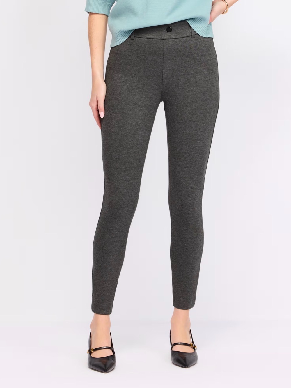 Tribal Pull On Skinny Ankle Pant W/ Belt Loops Grey Medium NWT STITCH FIX